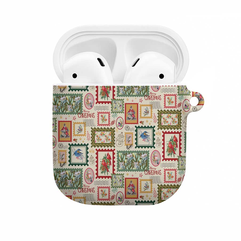 Aussie Birds Christmas La La Land AirPods Case Beige Vintage Stamp Edition - Aussie Hoodie