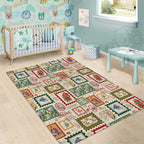 Aussie Birds Christmas La La Land Area Rug Beige Vintage Stamp Edition - Aussie Hoodie