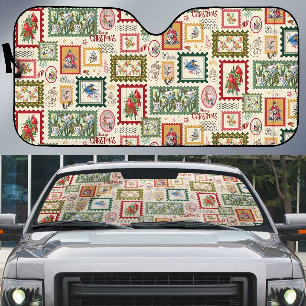 Aussie Birds Christmas La La Land Auto Sun Shade Beige Vintage Stamp Edition - Aussie Hoodie
