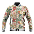 Aussie Birds Christmas La La Land Baseball Jacket Beige Vintage Stamp Edition - Aussie Hoodie