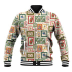 Aussie Birds Christmas La La Land Baseball Jacket Beige Vintage Stamp Edition - Aussie Hoodie