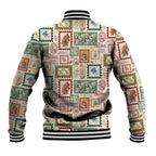 Aussie Birds Christmas La La Land Baseball Jacket Beige Vintage Stamp Edition - Aussie Hoodie