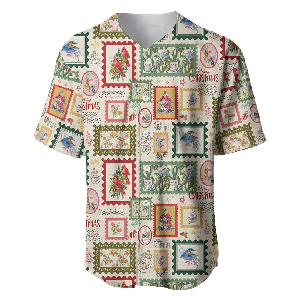 Aussie Birds Christmas La La Land Baseball Jersey Beige Vintage Stamp Edition - Aussie Hoodie