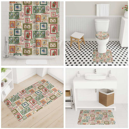 Aussie Birds Christmas La La Land Bathroom Set Beige Vintage Stamp Edition - Aussie Hoodie