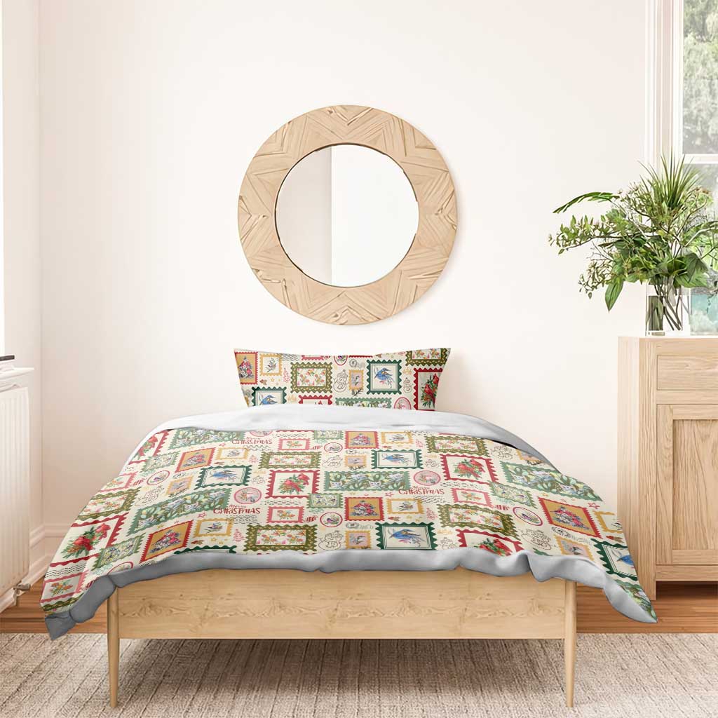 Aussie Birds Christmas La La Land Bedding Set Beige Vintage Stamp Edition - Aussie Hoodie