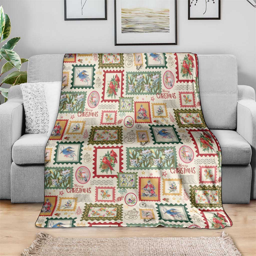 Aussie Birds Christmas La La Land Blanket Beige Vintage Stamp Edition - Aussie Hoodie