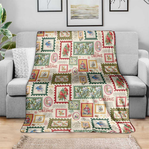 Aussie Birds Christmas La La Land Blanket Beige Vintage Stamp Edition - Aussie Hoodie
