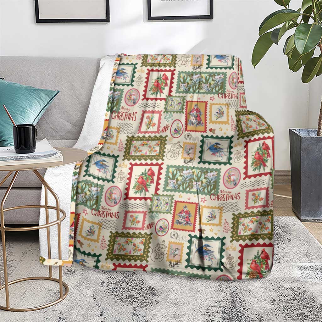 Aussie Birds Christmas La La Land Blanket Beige Vintage Stamp Edition - Aussie Hoodie