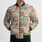 Aussie Birds Christmas La La Land Bomber Puffer Jacket Beige Vintage Stamp Edition - Aussie Hoodie