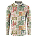Aussie Birds Christmas La La Land Button Sweatshirt Beige Vintage Stamp Edition - Aussie Hoodie
