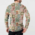 Aussie Birds Christmas La La Land Button Sweatshirt Beige Vintage Stamp Edition - Aussie Hoodie