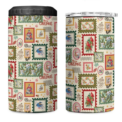 Aussie Birds Christmas La La Land 4 in 1 Can Cooler Tumbler Beige Vintage Stamp Edition - Aussie Hoodie