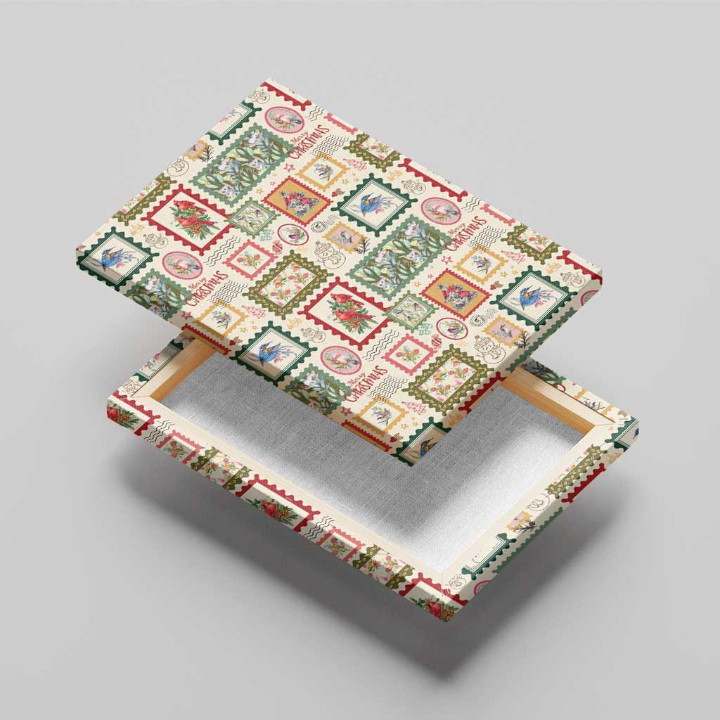 Aussie Birds Christmas La La Land Canvas Wall Art Beige Vintage Stamp Edition - Aussie Hoodie