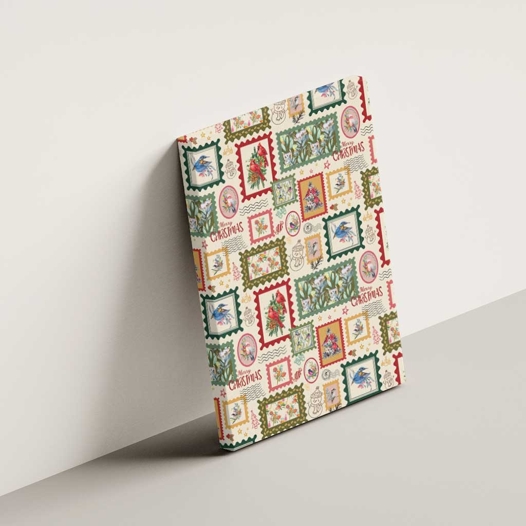 Aussie Birds Christmas La La Land Canvas Wall Art Beige Vintage Stamp Edition - Aussie Hoodie