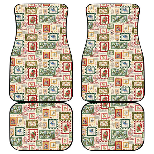 Aussie Birds Christmas La La Land Car Mats Beige Vintage Stamp Edition - Aussie Hoodie