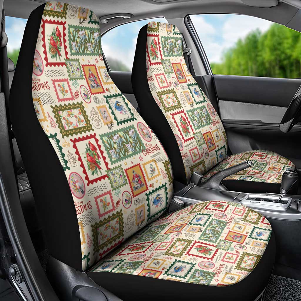 Aussie Birds Christmas La La Land Car Seat Cover Beige Vintage Stamp Edition - Aussie Hoodie