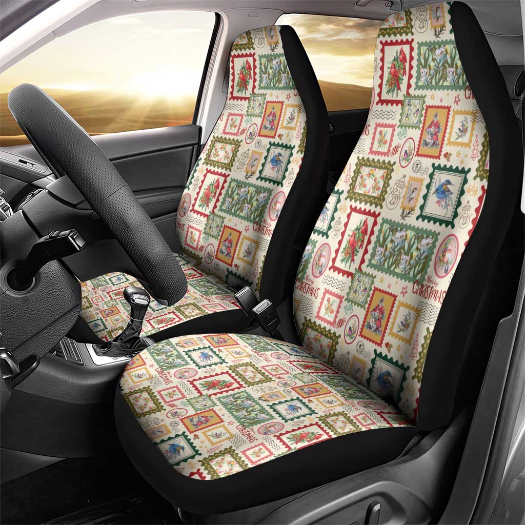 Aussie Birds Christmas La La Land Car Seat Cover Beige Vintage Stamp Edition - Aussie Hoodie