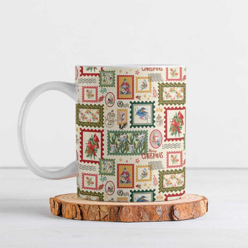 Aussie Birds Christmas La La Land Ceramic Mug Beige Vintage Stamp Edition - Aussie Hoodie
