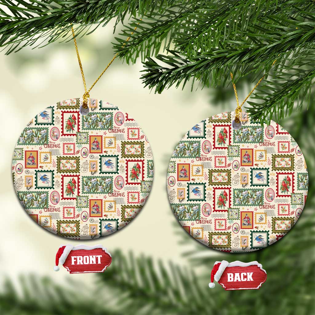 Aussie Birds Christmas La La Land Ceramic Ornament Beige Vintage Stamp Edition - Aussie Hoodie