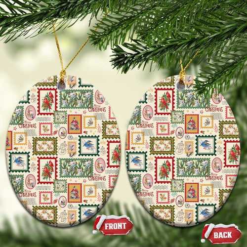 Aussie Birds Christmas La La Land Ceramic Ornament Beige Vintage Stamp Edition - Aussie Hoodie