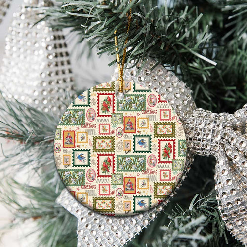 Aussie Birds Christmas La La Land Ceramic Ornament Beige Vintage Stamp Edition - Aussie Hoodie