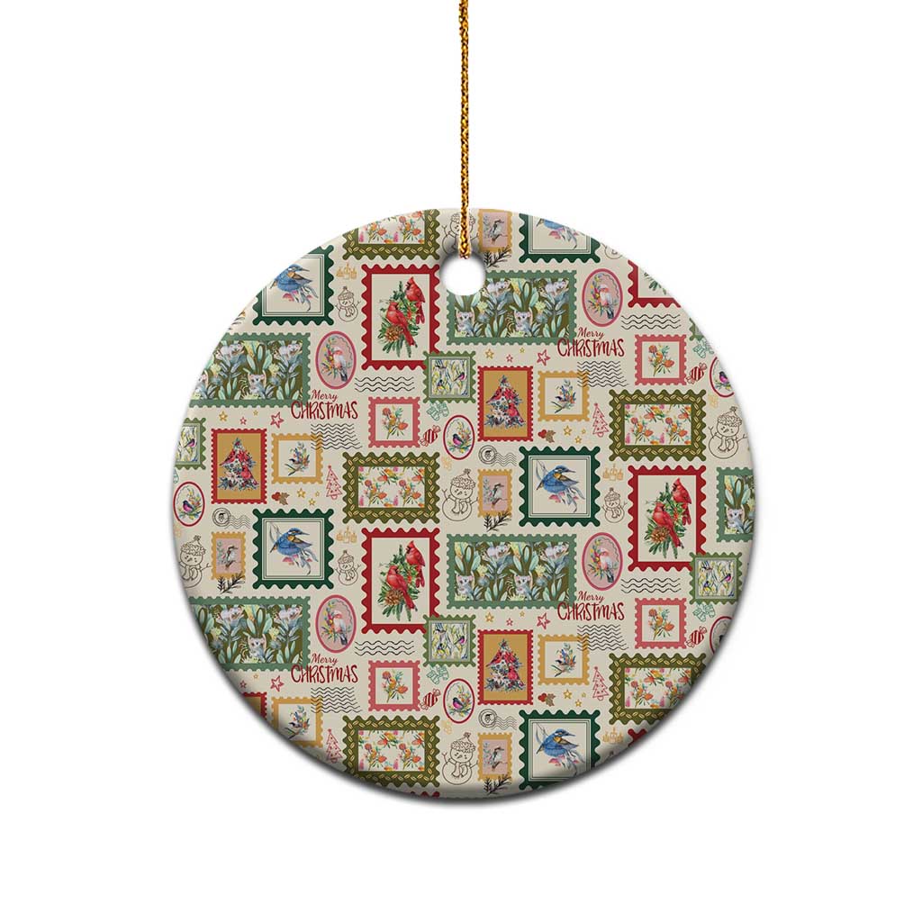 Aussie Birds Christmas La La Land Ceramic Ornament Beige Vintage Stamp Edition - Aussie Hoodie