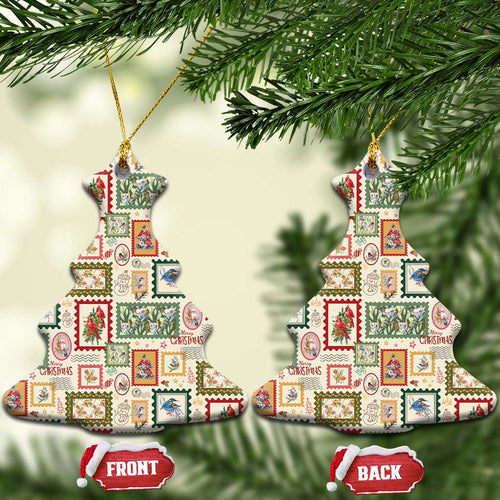 Aussie Birds Christmas La La Land Ceramic Ornament Beige Vintage Stamp Edition - Aussie Hoodie