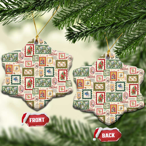 Aussie Birds Christmas La La Land Ceramic Ornament Beige Vintage Stamp Edition - Aussie Hoodie