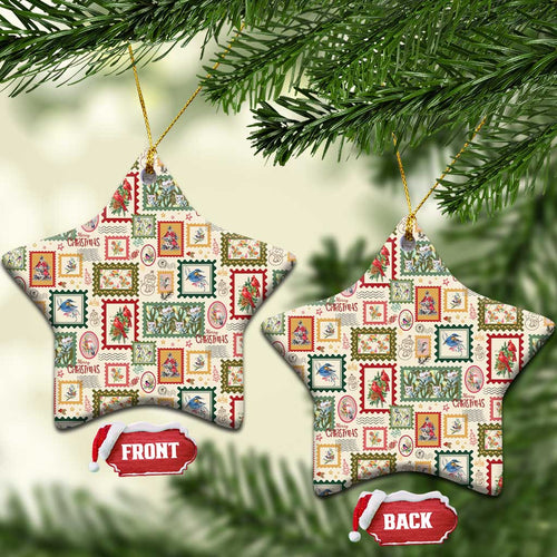 Aussie Birds Christmas La La Land Ceramic Ornament Beige Vintage Stamp Edition - Aussie Hoodie