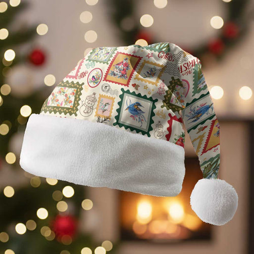 Aussie Birds Christmas La La Land Christmas Santa Hat Beige Vintage Stamp Edition - Aussie Hoodie