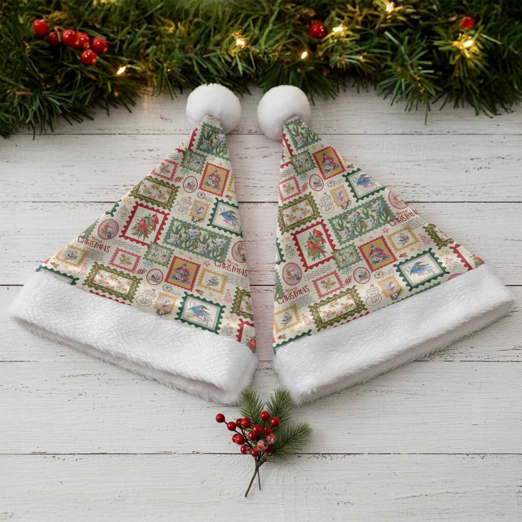 Aussie Birds Christmas La La Land Christmas Santa Hat Beige Vintage Stamp Edition - Aussie Hoodie