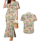 Aussie Birds Christmas La La Land Couples Matching Mermaid Dress and Hawaiian Shirt Beige Vintage Stamp Edition - Aussie Hoodie