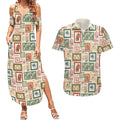 Aussie Birds Christmas La La Land Couples Matching Summer Maxi Dress and Hawaiian Shirt Beige Vintage Stamp Edition - Aussie Hoodie