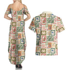 Aussie Birds Christmas La La Land Couples Matching Summer Maxi Dress and Hawaiian Shirt Beige Vintage Stamp Edition - Aussie Hoodie