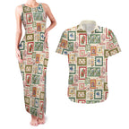 Aussie Birds Christmas La La Land Couples Matching Tank Maxi Dress and Hawaiian Shirt Beige Vintage Stamp Edition - Aussie Hoodie