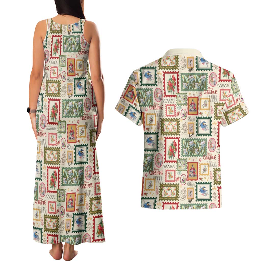Aussie Birds Christmas La La Land Couples Matching Tank Maxi Dress and Hawaiian Shirt Beige Vintage Stamp Edition - Aussie Hoodie