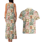 Aussie Birds Christmas La La Land Couples Matching Tank Maxi Dress and Hawaiian Shirt Beige Vintage Stamp Edition - Aussie Hoodie