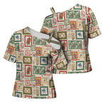 Aussie Birds Christmas La La Land Cross Shoulder Shirt Beige Vintage Stamp Edition - Aussie Hoodie