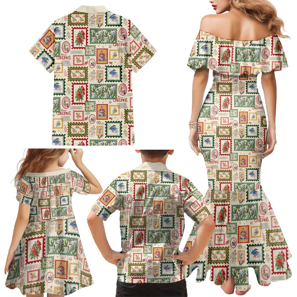 Aussie Birds Christmas La La Land Family Matching Mermaid Dress and Hawaiian Shirt Beige Vintage Stamp Edition - Aussie Hoodie