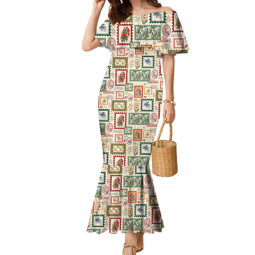 Aussie Birds Christmas La La Land Family Matching Mermaid Dress and Hawaiian Shirt Beige Vintage Stamp Edition - Aussie Hoodie