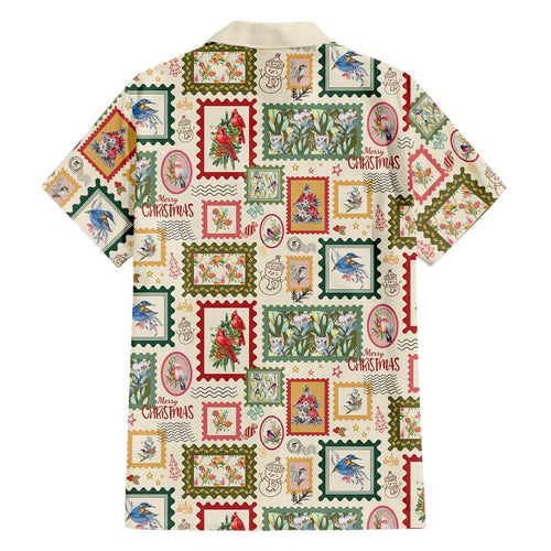 Aussie Birds Christmas La La Land Family Matching Off Shoulder Short Dress and Hawaiian Shirt Beige Vintage Stamp Edition - Aussie Hoodie
