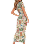 Aussie Birds Christmas La La Land Family Matching Short Sleeve Bodycon Dress and Hawaiian Shirt Beige Vintage Stamp Edition - Aussie Hoodie