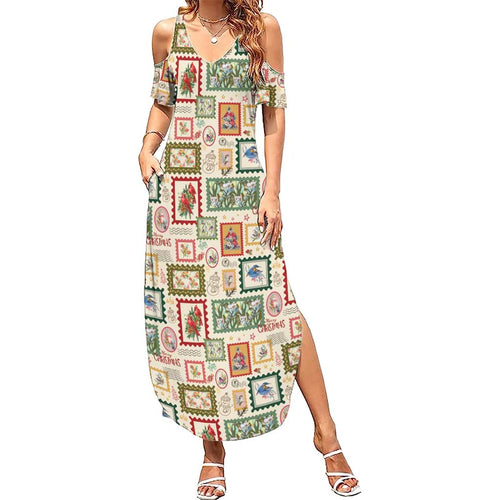 Aussie Birds Christmas La La Land Family Matching Summer Maxi Dress and Hawaiian Shirt Beige Vintage Stamp Edition - Aussie Hoodie