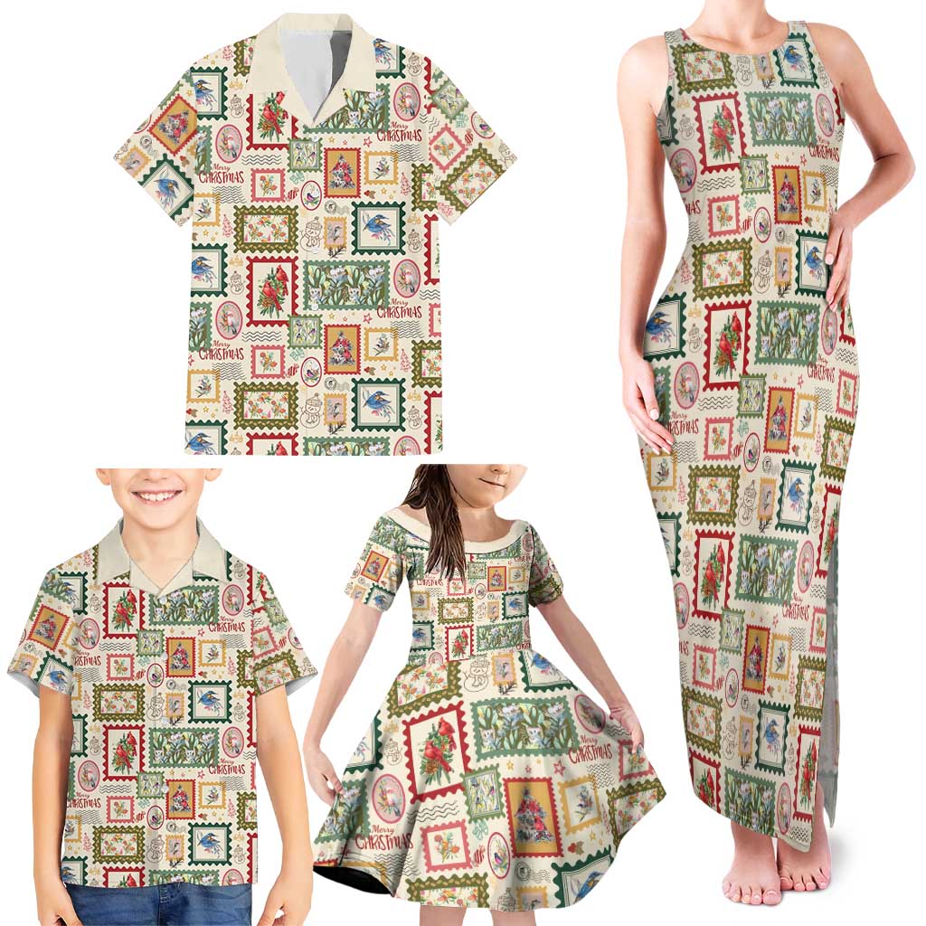 Aussie Birds Christmas La La Land Family Matching Tank Maxi Dress and Hawaiian Shirt Beige Vintage Stamp Edition - Aussie Hoodie