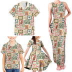 Aussie Birds Christmas La La Land Family Matching Tank Maxi Dress and Hawaiian Shirt Beige Vintage Stamp Edition - Aussie Hoodie