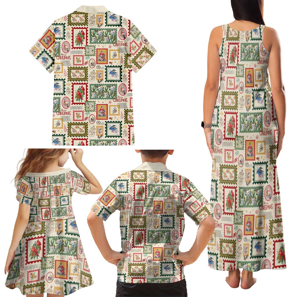 Aussie Birds Christmas La La Land Family Matching Tank Maxi Dress and Hawaiian Shirt Beige Vintage Stamp Edition - Aussie Hoodie