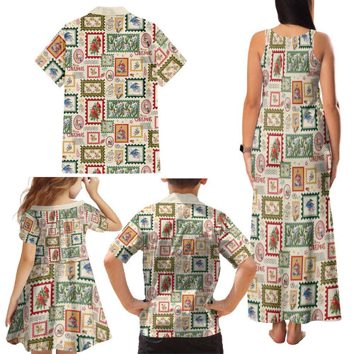 Aussie Birds Christmas La La Land Family Matching Tank Maxi Dress and Hawaiian Shirt Beige Vintage Stamp Edition - Aussie Hoodie