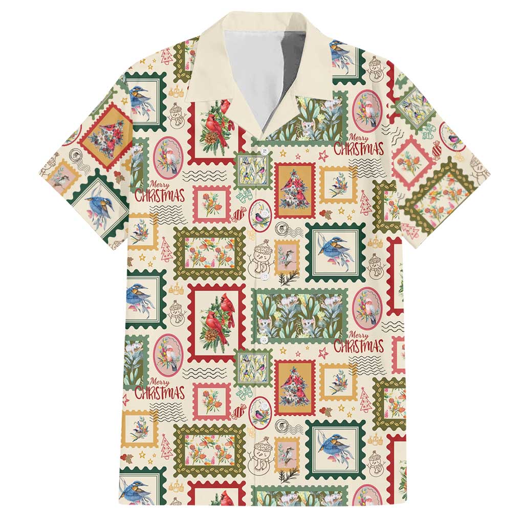Aussie Birds Christmas La La Land Hawaiian Shirt Beige Vintage Stamp Edition - Aussie Hoodie