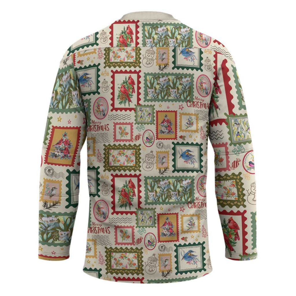 Aussie Birds Christmas La La Land Hockey Jersey Beige Vintage Stamp Edition - Aussie Hoodie