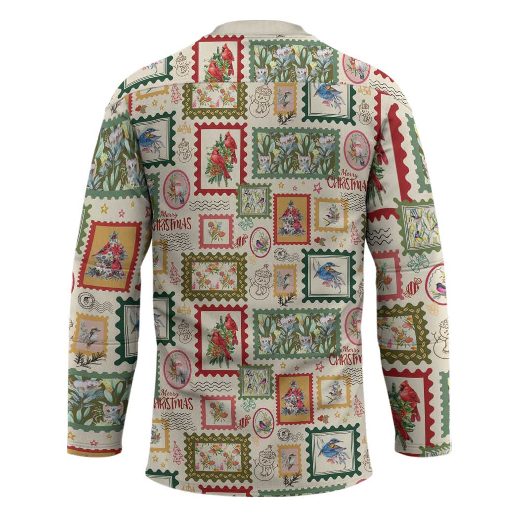 Aussie Birds Christmas La La Land Hockey Jersey Beige Vintage Stamp Edition - Aussie Hoodie